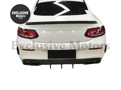 Dry Carbon Fiber Rear Diffuser Bumper Lip Spoiler for Mercedes Benz C Class