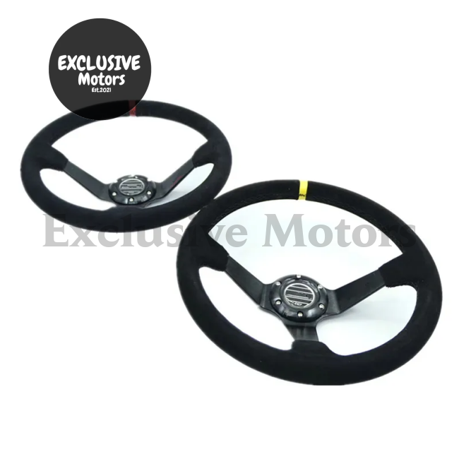 350 mm Suede Leather Racing Drift Steering Wheel