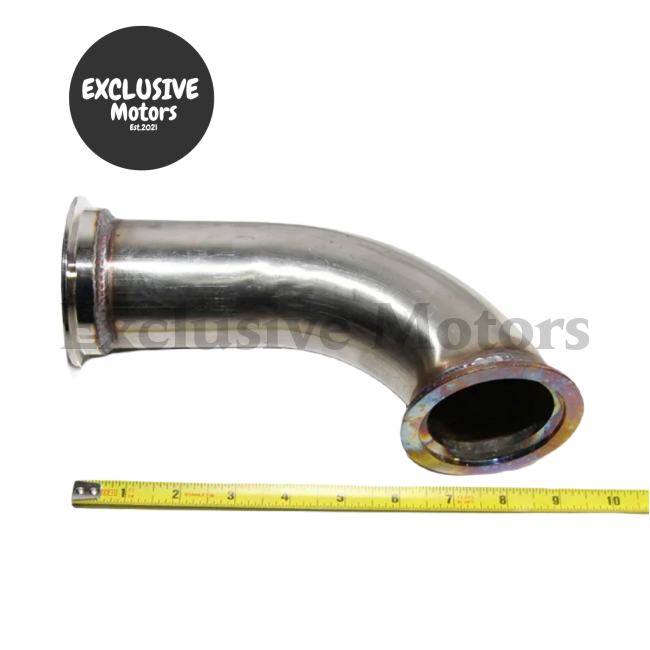 Universal 90 Degree 2.5"ID V-Band Flange Stainless Steel Elbow Downpipe