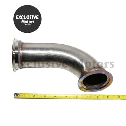 Universal 90 Degree 2.5"ID V-Band Flange Stainless Steel Elbow Downpipe