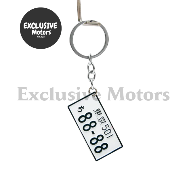 JDM Car Numbers Metal Key Chain Ring - Japan License Plate Keychain