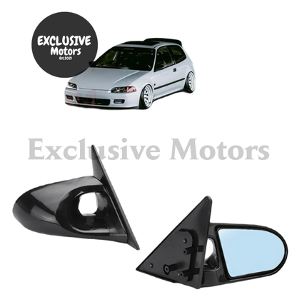 Ganador Style Mirrors for Mitsubishi Lancer Evolution 1-3 with Blue Glass