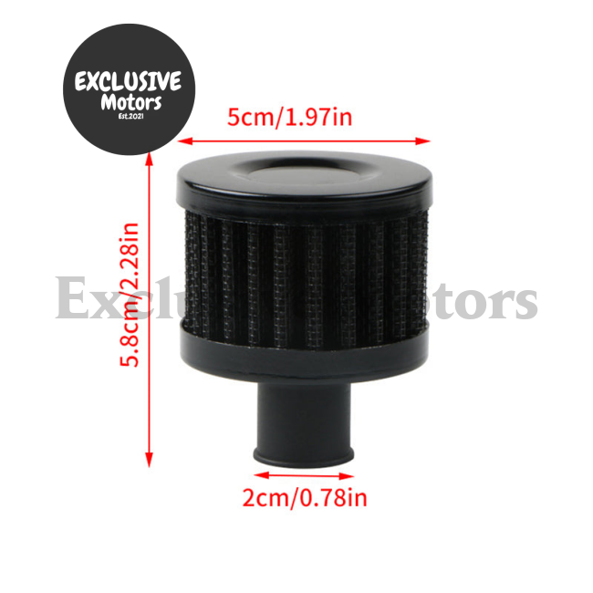 Universal 12mm Car Air Filter for Cold Air Intake - High Flow Mini Breather