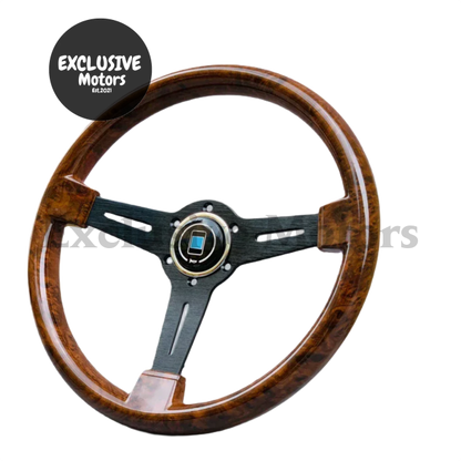 Wood Film Racing Car Steering Wheel Wooden Grain Steering Wheel (350mm, 6-Bolt