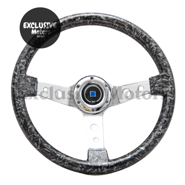 Forged Carbon Style -14-Inch Marble Style Steering Wheel