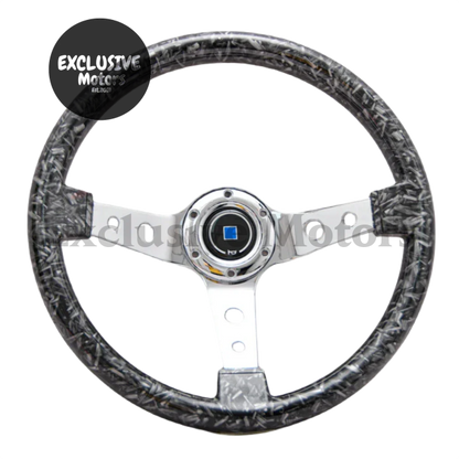 Forged Carbon Style -14-Inch Marble Style Steering Wheel