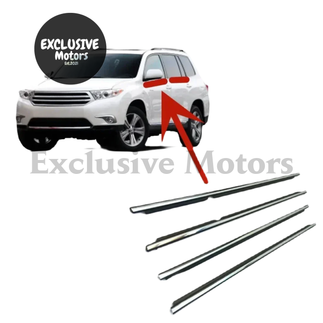 4-Piece Chrome Outer Window Rubber Seals for Toyota Highlander (2008-2014)