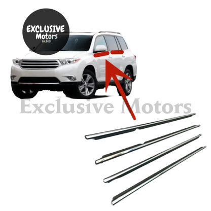 4-Piece Chrome Outer Window Rubber Seals for Toyota Highlander (2008-2014)