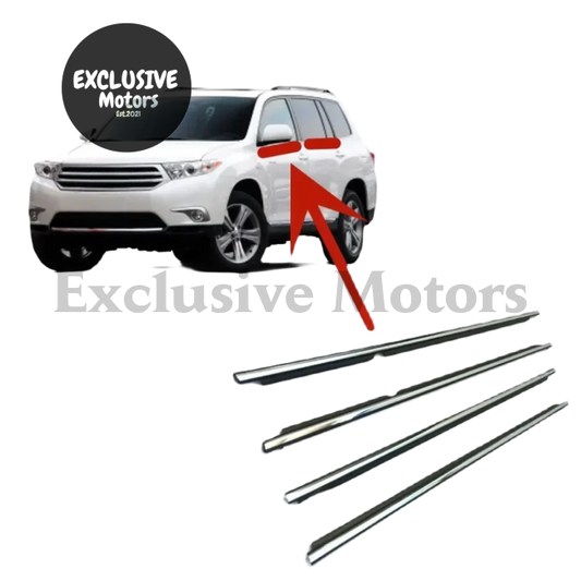 4-Piece Chrome Outer Window Rubber Seals for Toyota Highlander (2008-2014)