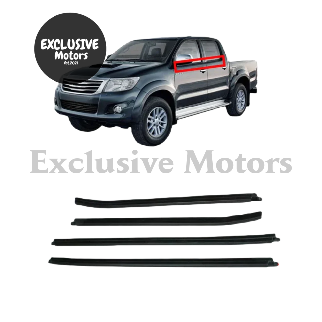 4-Piece Outside Window Glass Rubber Seals for Toyota Hilux (2005-2014)