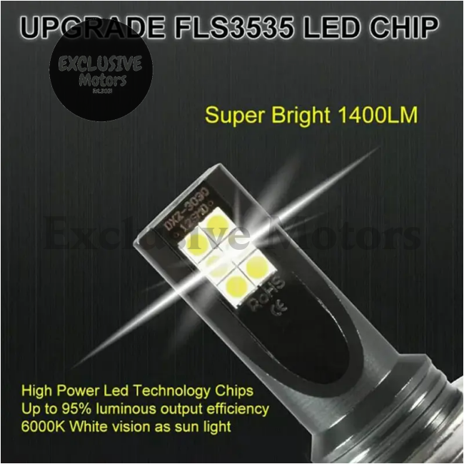 2PCS CSP LED Fog Headlight Bulbs - H8, H9, H1, H3, H11, 9005 HB3