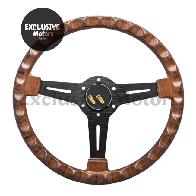 340mm Wood Grain Vintage Steering Wheel