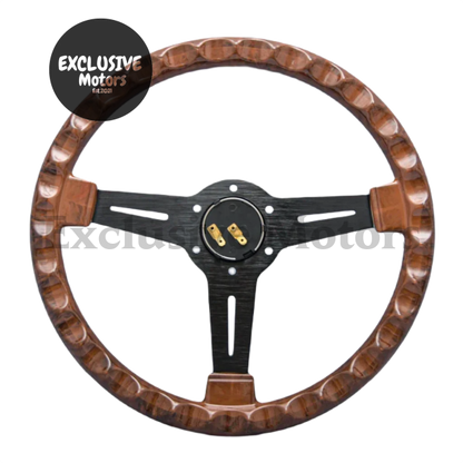 340mm Wood Grain Vintage Steering Wheel