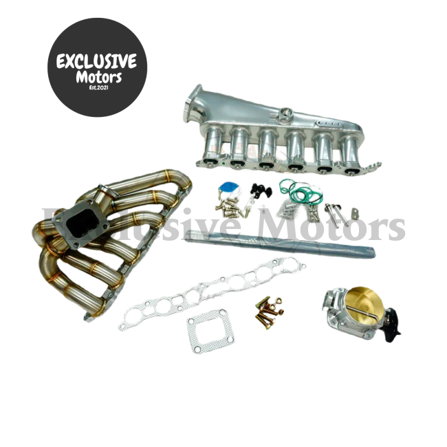 Billet Intake Manifold w 90mm Throttle Body & 6-Injector Rail forToyota 2JZ-GE