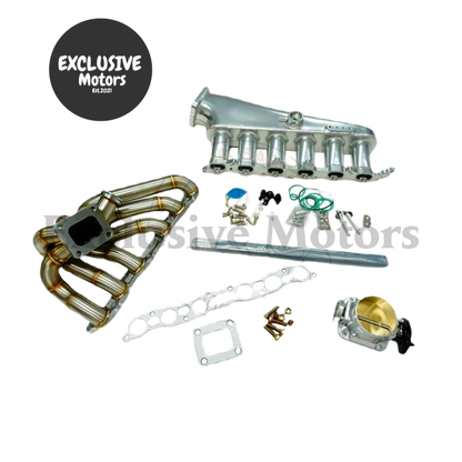 Billet Intake Manifold w 90mm Throttle Body & 6-Injector Rail forToyota 2JZ-GE