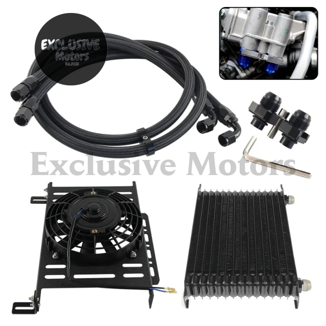 15 Row AN10 Oil Cooler with 7" Electric Fan for BMW E36, E82, E9X, E46 M3