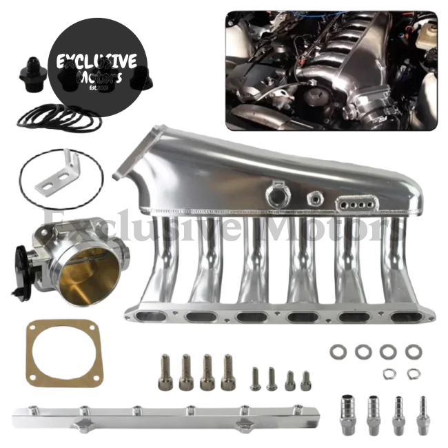 Billet Intake Manifold w/ Fuel Rail + Throttle Body for BMW E36 E46 325i 328i