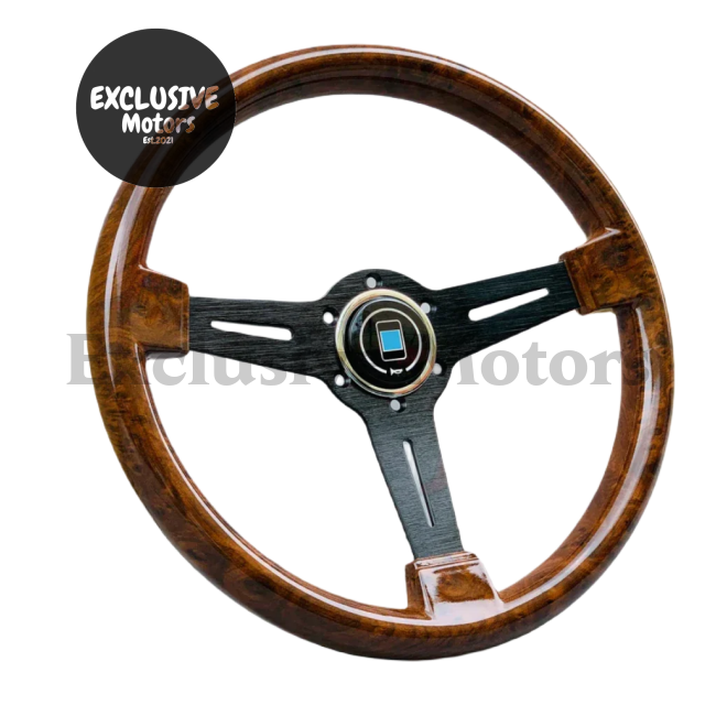 Wood Film Racing Car Steering Wheel Wooden Grain Steering Wheel (350mm, 6-Bolt