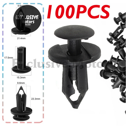 100pc Universal 8mm Bumper Fastenes