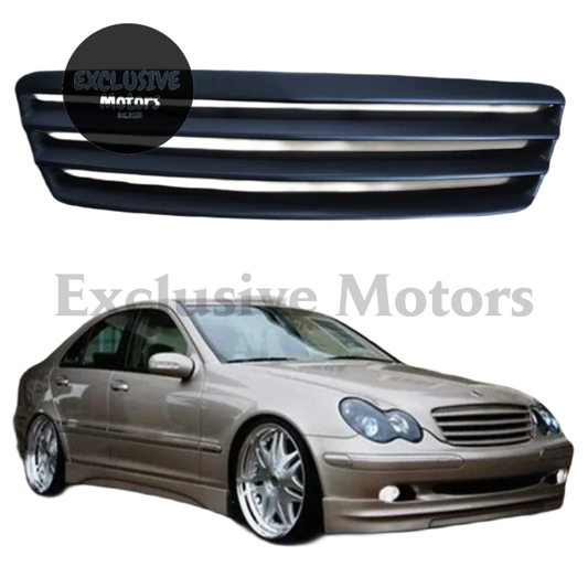 Matte Black Mesh Grill for Mercedes-Benz C-Class W203 Sedan (2001-2007)