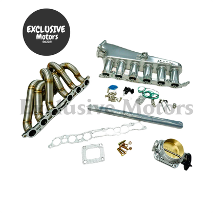 Billet Intake Manifold w 90mm Throttle Body & 6-Injector Rail forToyota 2JZ-GE