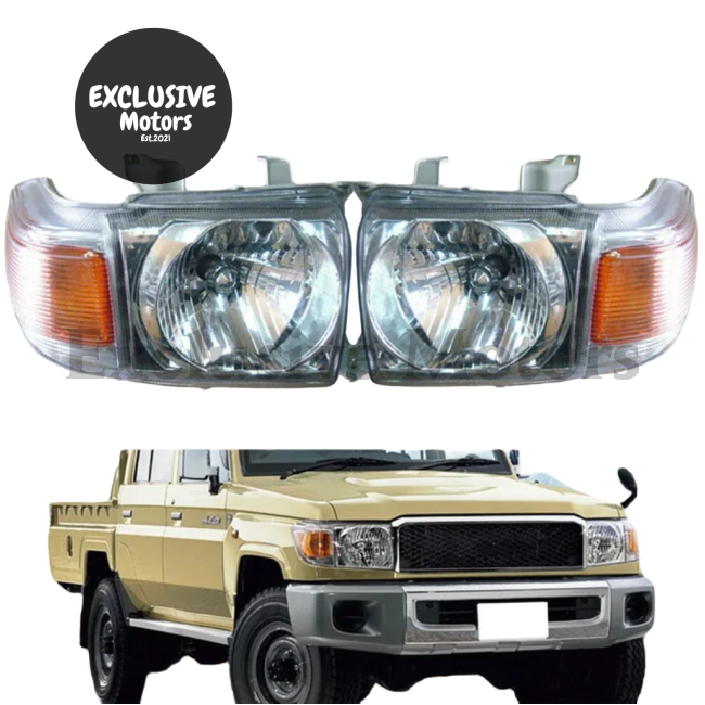 Headlights x 2 for Toyota Land Cruiser LC70/LC76 (2007-2015)