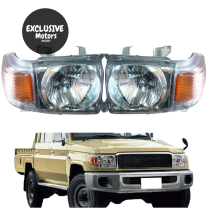 Headlights x 2 for Toyota Land Cruiser LC70/LC76 (2007-2015)