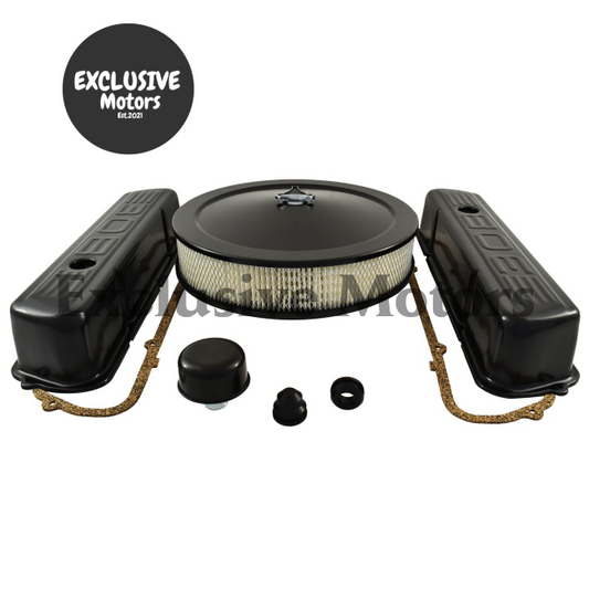 Black Kit Valve Covers Air Cleaner Breather 308 V8 for Holden (1969-2000)