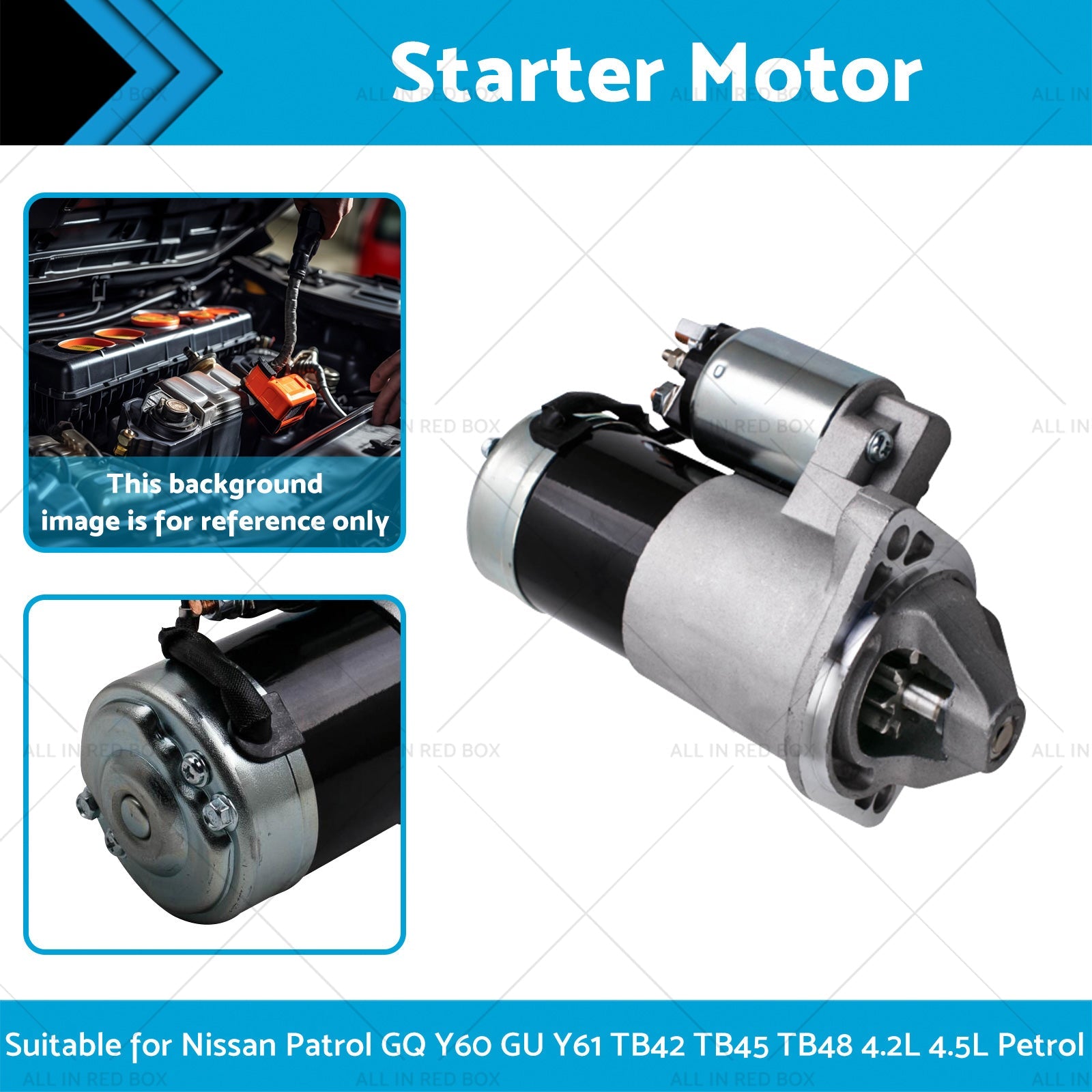 Starter Motor For Nissan Patrol GQ Y60 GU Y61 TB42 TB45 TB48 4. 2L 4. 5L Petrol-3