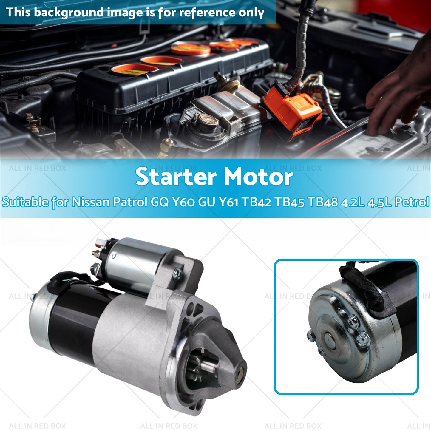 Starter Motor For Nissan Patrol GQ Y60 GU Y61 TB42 TB45 TB48 4. 2L 4. 5L Petrol-4