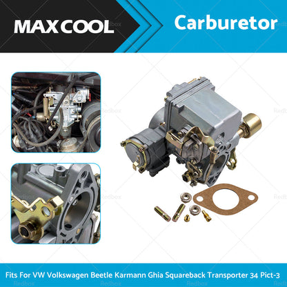 Carburetor Carby 12V Electric Choke Fits For VW Volkswagen 34 Pict-3 113129031K-1