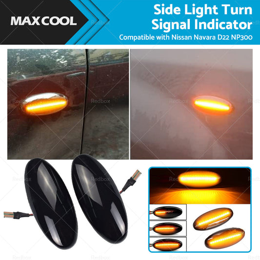 2x Dynamic Side Light Turn Signal Indicator Suitable For Nissan Navara D22 NP300-0