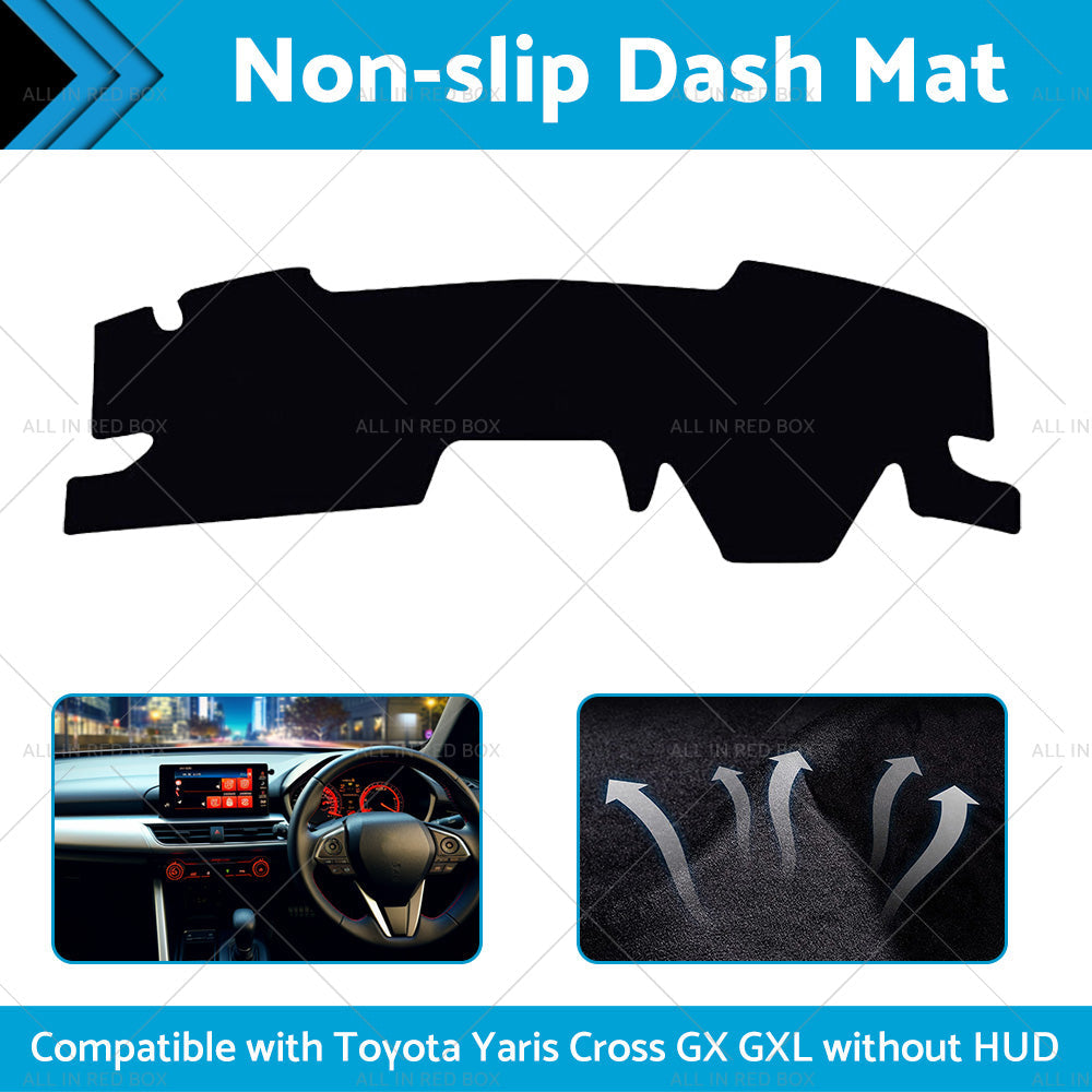 Black Non-Slip Dash Mat Cover Suitable For Toyota Yaris Cross GX GXL 5 2020-2022-1
