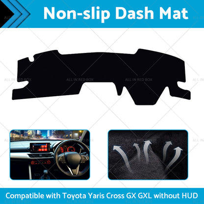 Black Non-Slip Dash Mat Cover Suitable For Toyota Yaris Cross GX GXL 5 2020-2022-1