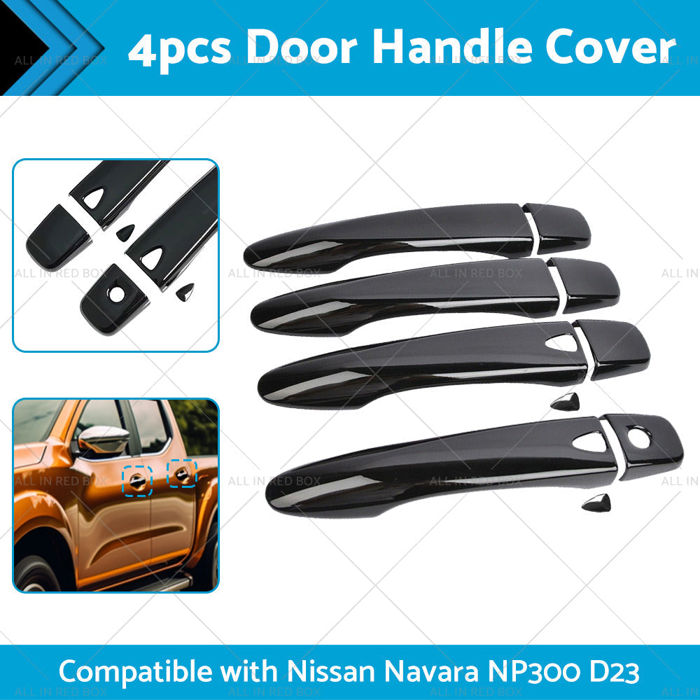4PCS Black Door Handle Cover Suitable for Nissan Navara NP300 D23 2015-Onwards-1