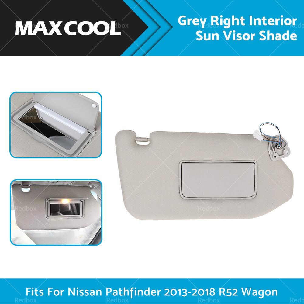 Right Interior Sun Visor Shade Grey Fit For Nissan Pathfinder 13-18 R52 Wagon-1
