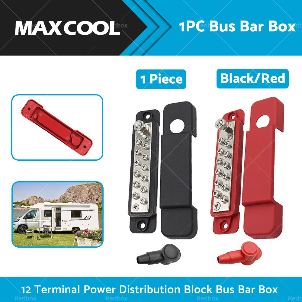 1 Piece 12 Way Bus Bar Power Distribution Rated Terminal Block For Auto Marine-1