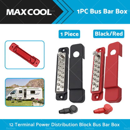 1 Piece 12 Way Bus Bar Power Distribution Rated Terminal Block For Auto Marine-1