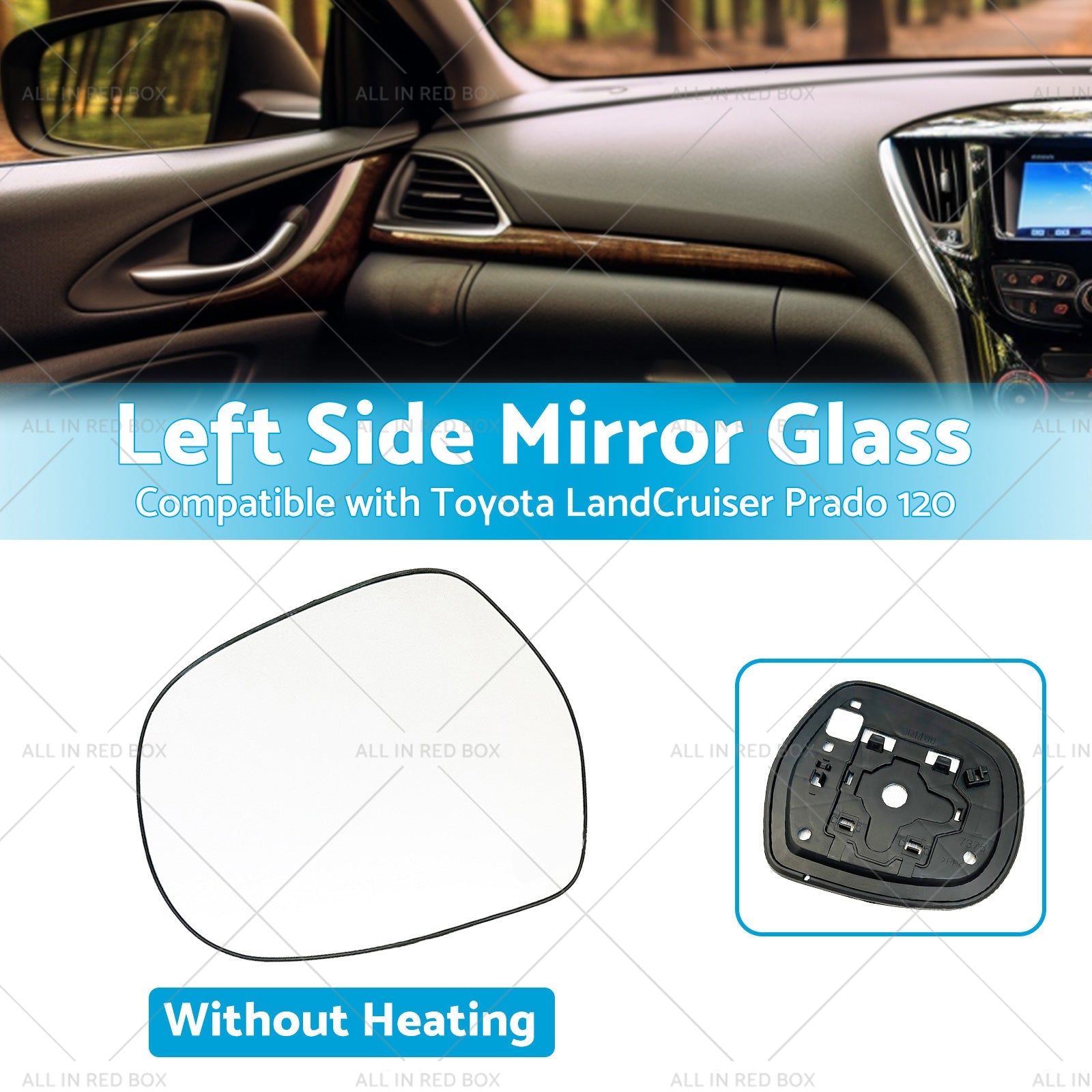 Left side Mirror Glass Suitable for Toyota LandCruiser Prado 120 03-09 NO Heated-2