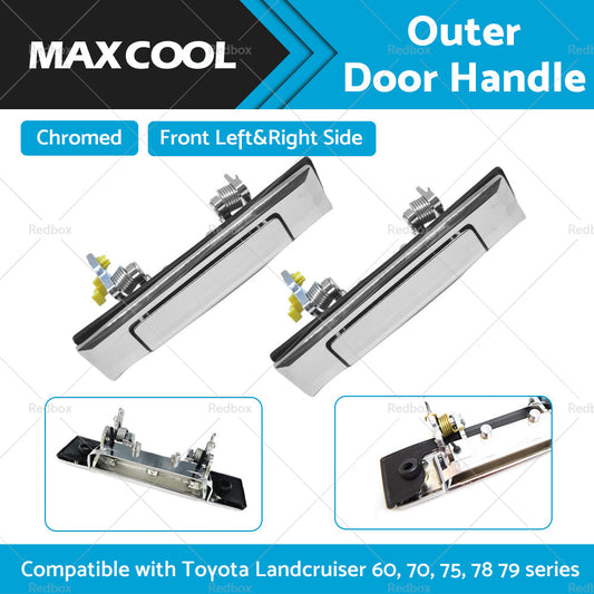 PAIR Chrome Door Handles Suitable for Toyota Landcruiser 60 70 75 78 79 80-07-0