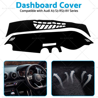 Dash Mat Non-Slip Suitablefor Audi A3 S3 RS3 8V Series 2013-2018 Dashboard Cover-4