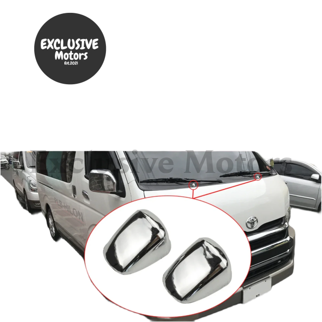 Abs Chrome Sprinkler Head Water Spray Nozzle Wiper Cover Trim For Toyota Hiace