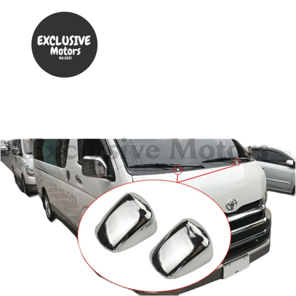 Abs Chrome Sprinkler Head Water Spray Nozzle Wiper Cover Trim For Toyota Hiace