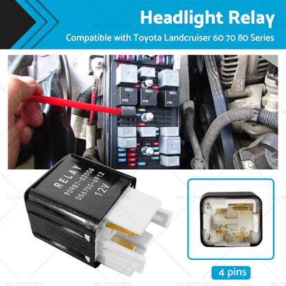 Headlight Relay 12V 4 Pins 90987-02006 Suitable For Toyota Landcruiser 60 70 80-0