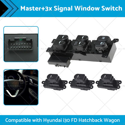Master3x Signal Window Switch Suitable For Hyundai I30 FD Hatchback Wagon 07-12-1