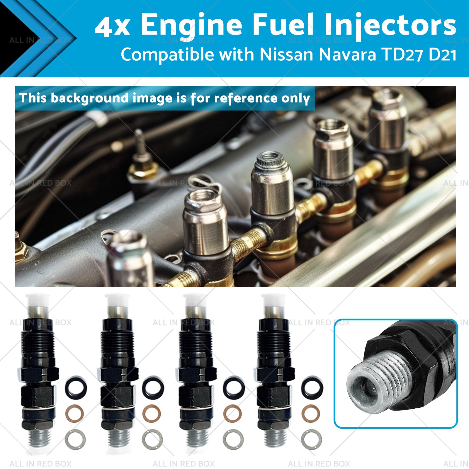 4x Engine Fuel Injectors Suitable for Nissan Navara TD27 D21 2. 7L 16600-43G23-0