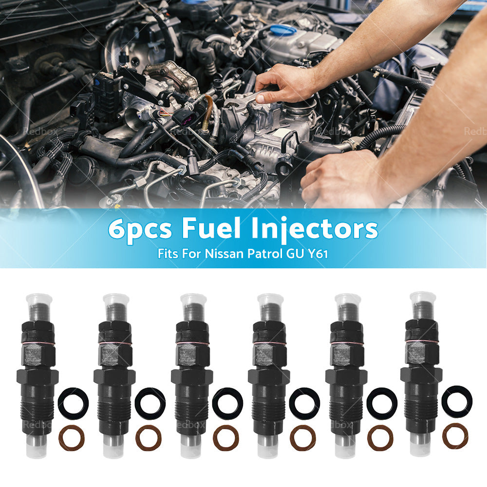 6PCS Diesel Fuel Injectors Fits For Nissan Patrol GQ Y60 TD42 TD42T 1988-1997-2