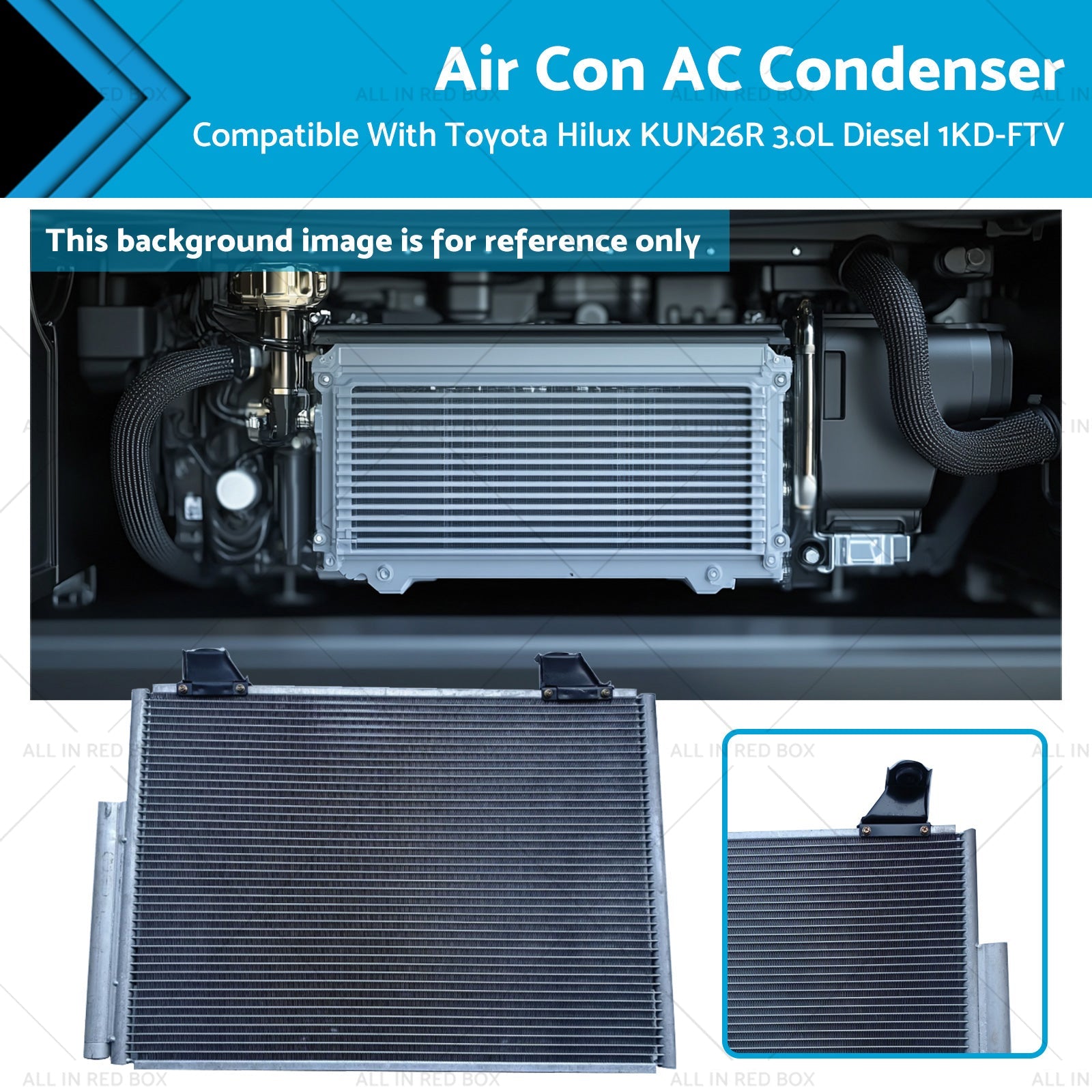 Air Con AC Condenser Suitable for Toyota Hilux KUN26R 3.0L Diesel 1KD-FTV 05-15-0