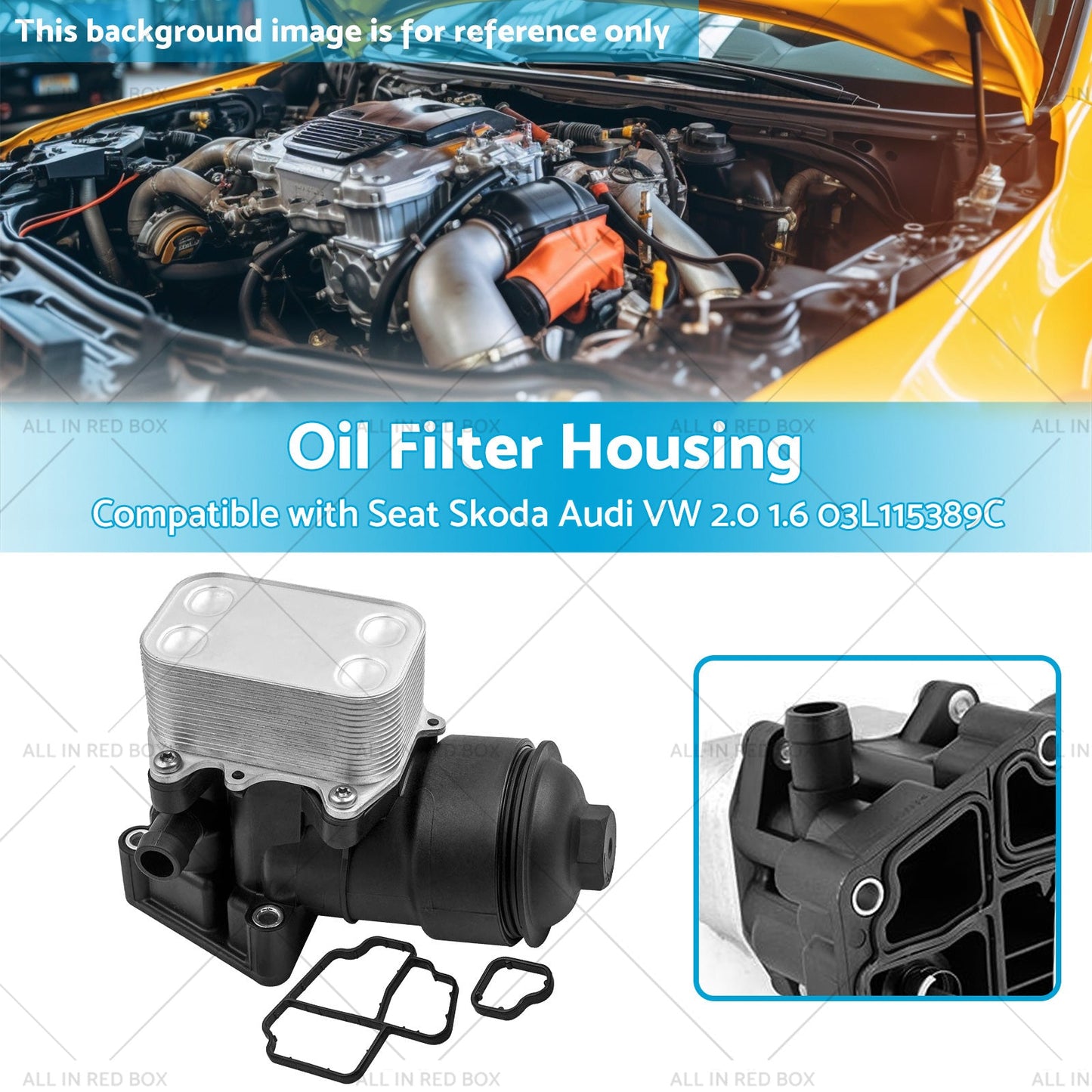 1x Oil Filter Housing Filter Cap  and Gasket Suitable For Seat Skoda Audi VW 2. 0 1. 6
