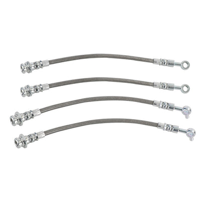 Front & Rear Braided Brake Line Hose Set Suitable For Nissan Patrol GQ Y60 1988–1997 / Ford Maverick DA 1988–1994-2
